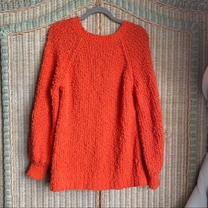 Orange oversized knit sweater